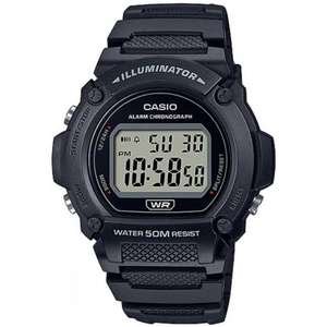 שעון יד דיגיטלי עם רצועת סיליקון Casio W-219H-1AVDF - צבע שחור