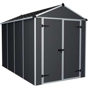 מחסן דגם Rubicon 1.9x3 מבית Palram - בגודל 303x185 ס''מ - צבע אפור כהה