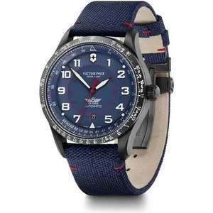 שעון יד אנלוגי לגברים עם רצועת בד כחולה Victorinox Swiss Army 241998 AirBoss - צבע כחול