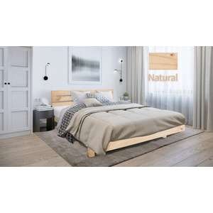 🛏️ מיטה זוגית 160x190 דגם 5014 עץ מלא + מזרן מתנה Olympia טבעי