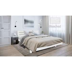 🛏️ מיטה זוגית 140x190 דגם 5014 עץ מלא + מזרן מתנה Olympia מולבן