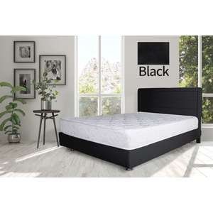 🛏️ מיטה וחצי 120x190 דגם 6009 מרופדת דמוי עור + ארגז מצעים + מזרן קפיצים Olympia שחור