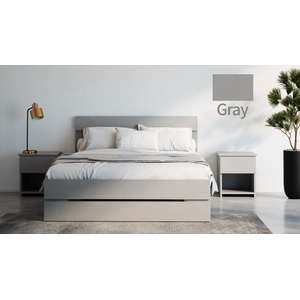 🛏️ מיטה וחצי 120x190 דגם 7040 עץ דחוס + מזרן מתנה Olympia אפור