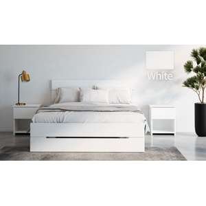 🛏️ מיטה זוגית 160x190 דגם 7040 עץ דחוס + מזרן Olympia לבן