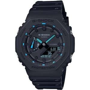 שעון יד דיגיטלי ואנלוגי לגברים עם רצועת שרף Casio G-Shock GA-2100-1A2DR - צבע שחור