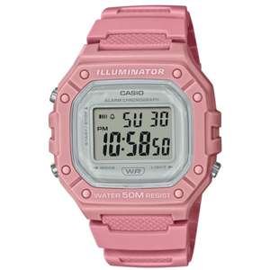 שעון יד דיגיטלי עם רצועת שרף Casio W-218HC-4AVDF - צבע ורוד פסטל