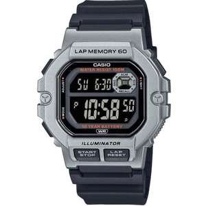 שעון יד דיגיטלי עם רצועת שרף שחורה Casio WS-1400H-1BVDF - צבע אפור