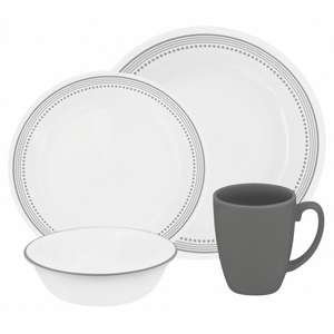 סט צלחות 16 חלקים ל-4 סועדים Corelle Mystic Gray