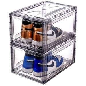 קופסת נעליים קשיחה HomeSet Platinum שקוף מושחר