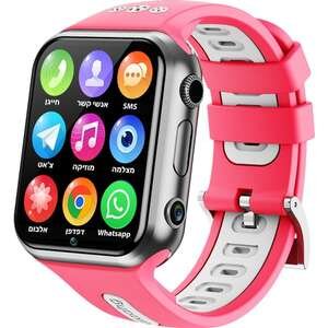 שעון חכם לילדים MeWatch K10 Ultra - צבע ורוד - תמיכה מלאה בעברית + סים מובנה
