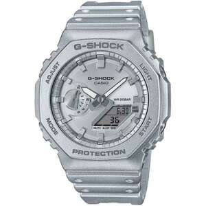 שעון יד דיגיטלי ואנלוגי לגברים עם רצועת שרף Casio G-Shock GA-2100FF-8ADR - צבע אפור