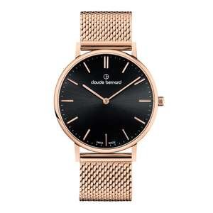 שעון יוניסקס CLAUDE BERNARD קולקציית SLIM LINE בצבע רוז גולד דגם 2021937RMNIR - יבואן רשמי