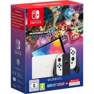 קונסולת משחק Nintendo Switch OLED 64GB - מהדורת Mario Kart Deluxe 8 עם מנוי שנתי - שנתיים אחריות