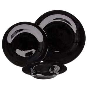 סט צלחות זכוכית אופל 18 חלקים ל-6 סועדים דגם Black מבית Food Appeal - צבע שחור