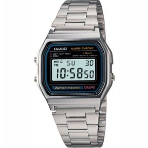 שעון יד דיגיטלי וינטג' עם רצועת Stainless Steel כסופה Casio A158WA-1DF - צבע כסוף / שחור