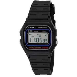 שעון יד דיגיטלי קלאסי עם רצועת שרף Casio W-59-1VCB - צבע שחור