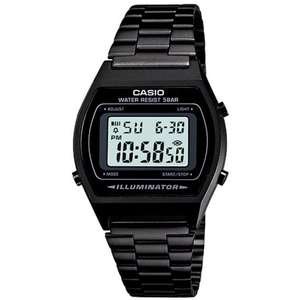שעון יד דיגיטלי וינטאג' עם רצועת Stainless Steel שחורה Casio B640WB-1ADF -צבע שחור